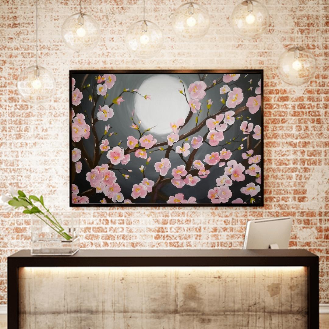 تابلو نقاشی شکوفه بهاری