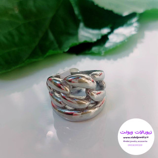 انگشترزنانه نقره ای رنگ ثابت سایز ۹ کد ۲۹۵۱