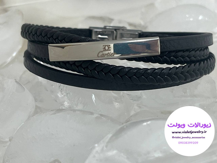 دستبند مردانه نقره ای