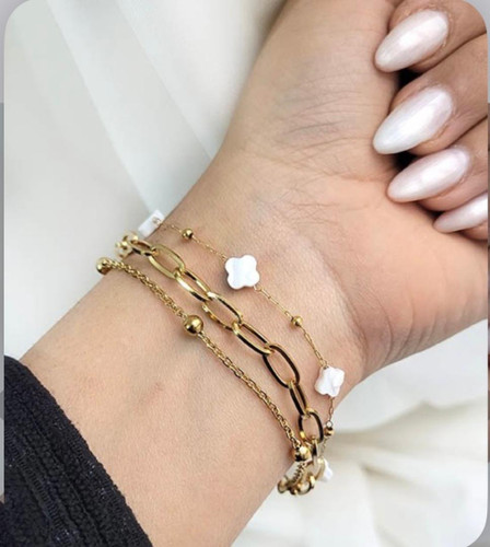 دستبند ۳ ردیفه زنانه استیل